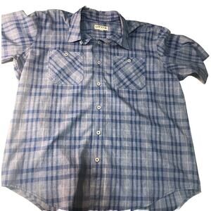 Orvis Button up Shirt Mens XL Blue Plaid Lightweight Fishing Vent Pockets